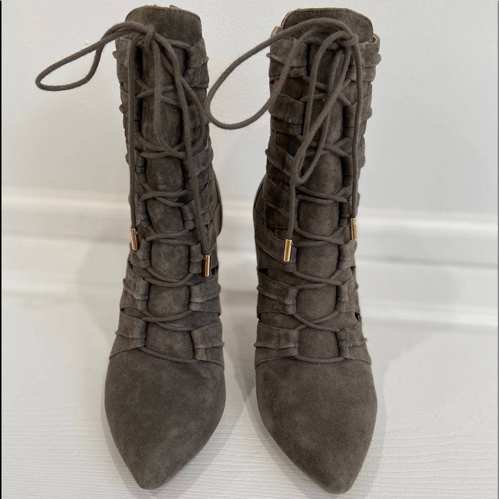 Joie gray suede jelka booties